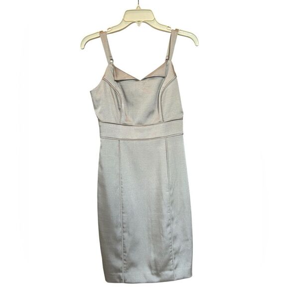 Guess by Marciano Bodycon Tan Sleeveless Apron Bodice Dress Sz 2 - Picture 1 of 11